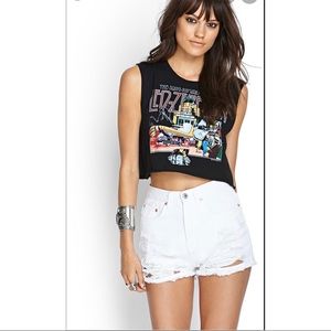 Forever21 ripped denim shorts Small